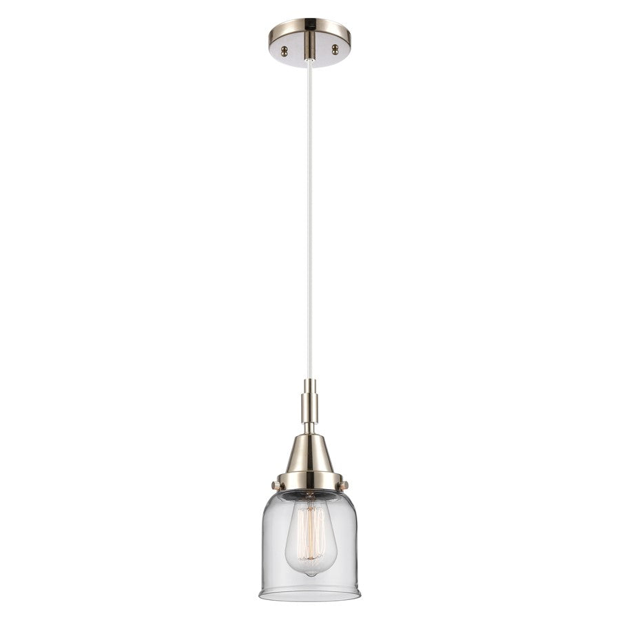 Innovations Caden Bell 5" Cord Mini Pendant, PN/Clear - 447-1P-PN-G52