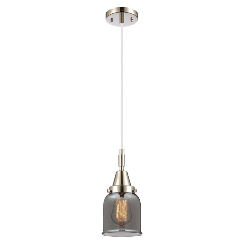 Innovations Caden Bell 5" Cord Mini Pendant, PN/Smoke - 447-1P-PN-G53