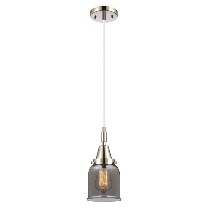 Innovations Caden Bell 5" Cord Mini Pendant, PN/Smoke - 447-1P-PN-G53
