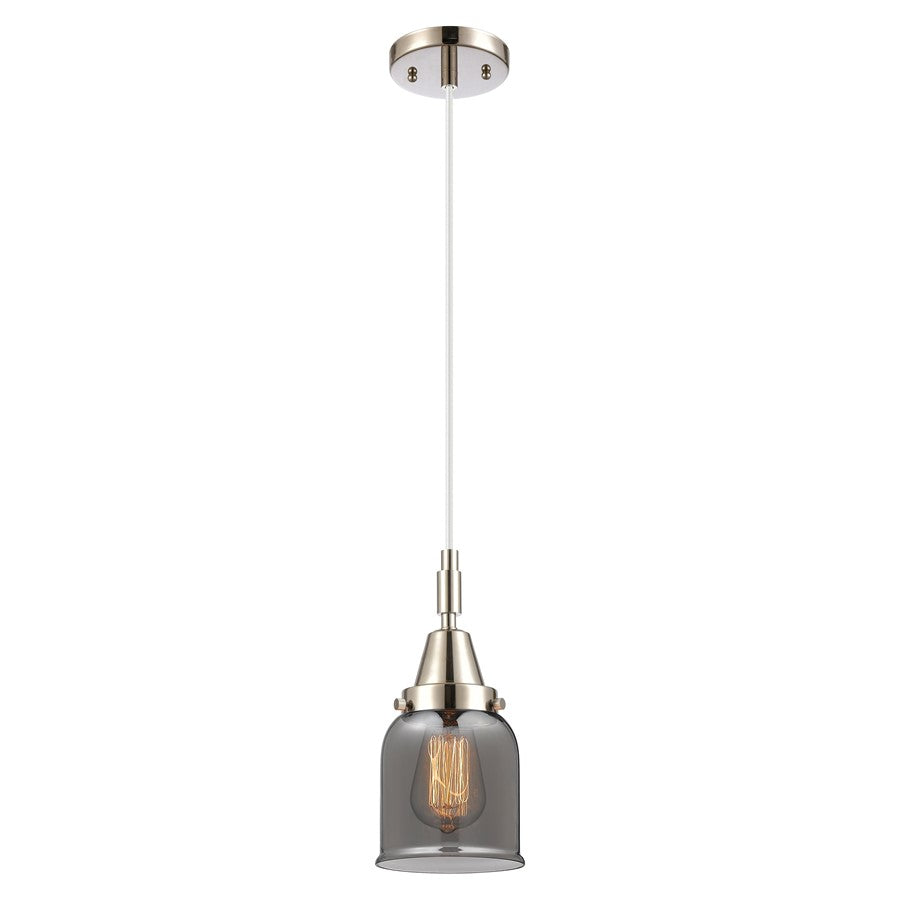 Innovations Caden Bell 5" Cord Mini Pendant, PN/Smoke - 447-1P-PN-G53