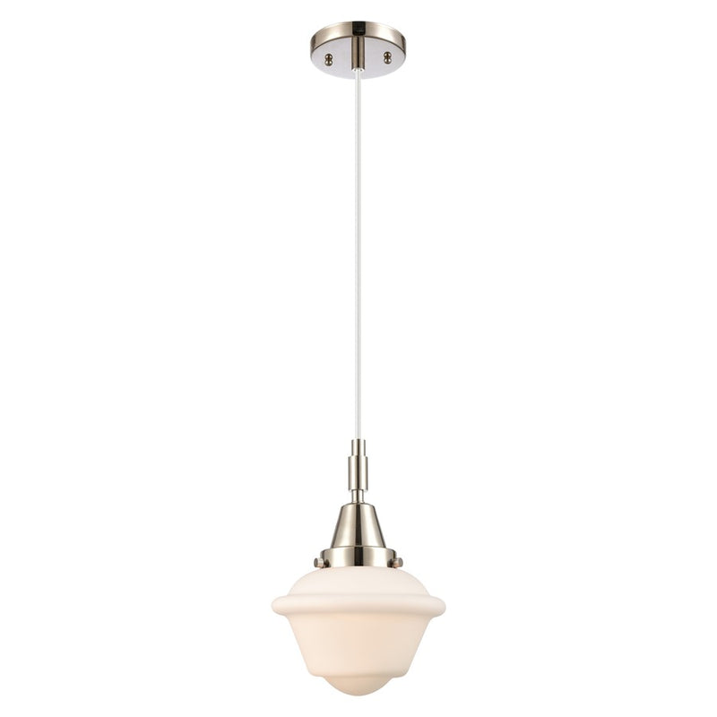 Innovations Caden Oxford 7" Cord Mini Pendant, PN/White - 447-1P-PN-G531