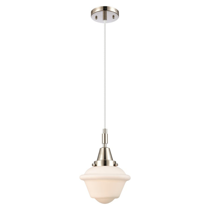 Innovations Caden Oxford 7" Cord Mini Pendant, PN/White - 447-1P-PN-G531