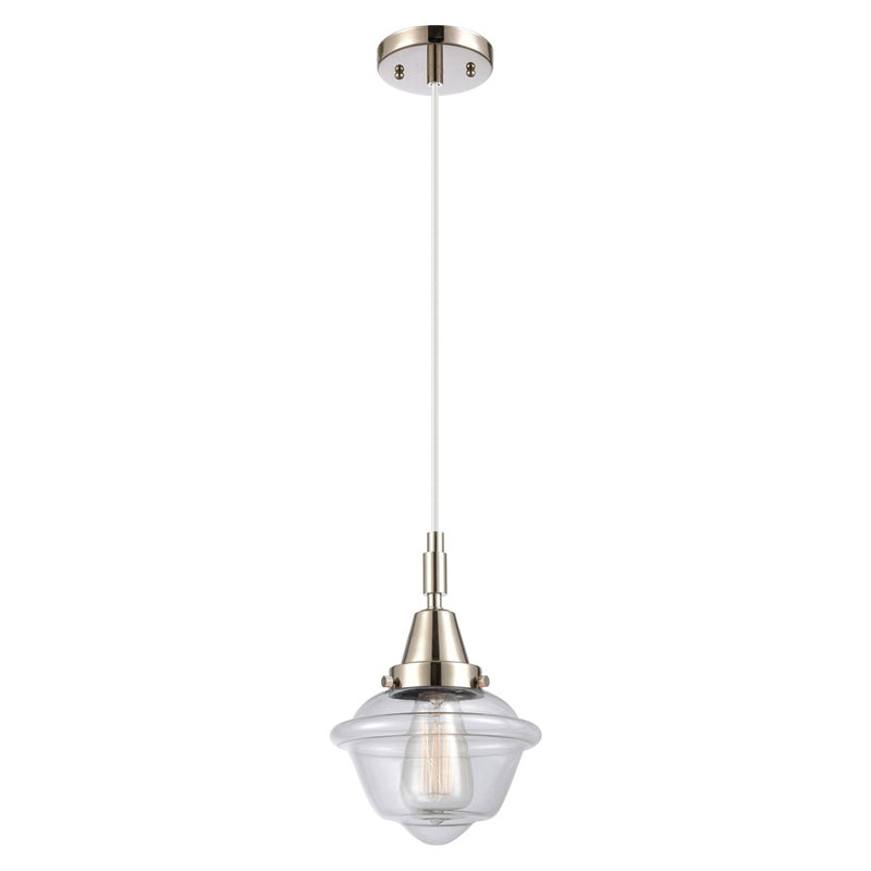 Innovations Caden Oxford 7" Cord Mini Pendant, PN/Clear - 447-1P-PN-G532