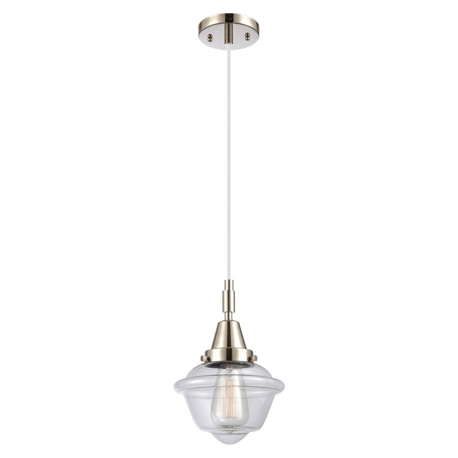 Innovations Caden Oxford 7" Cord Mini Pendant, PN/Clear - 447-1P-PN-G532