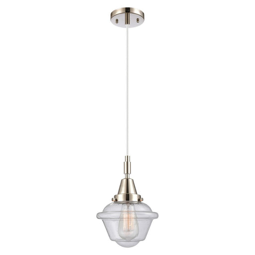 Innovations Caden Oxford 7" Cord Mini Pendant, PN/Seedy - 447-1P-PN-G534