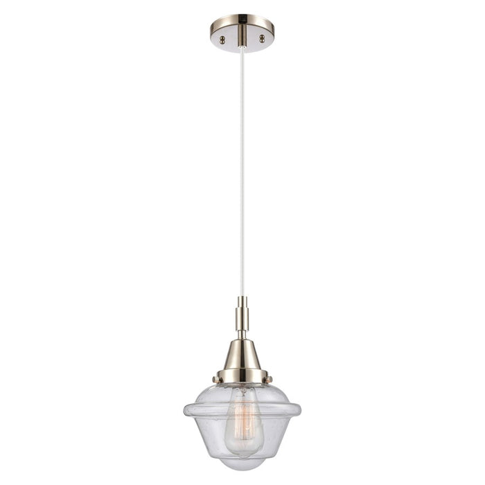 Innovations Caden Oxford 7" Cord Mini Pendant, PN/Seedy - 447-1P-PN-G534