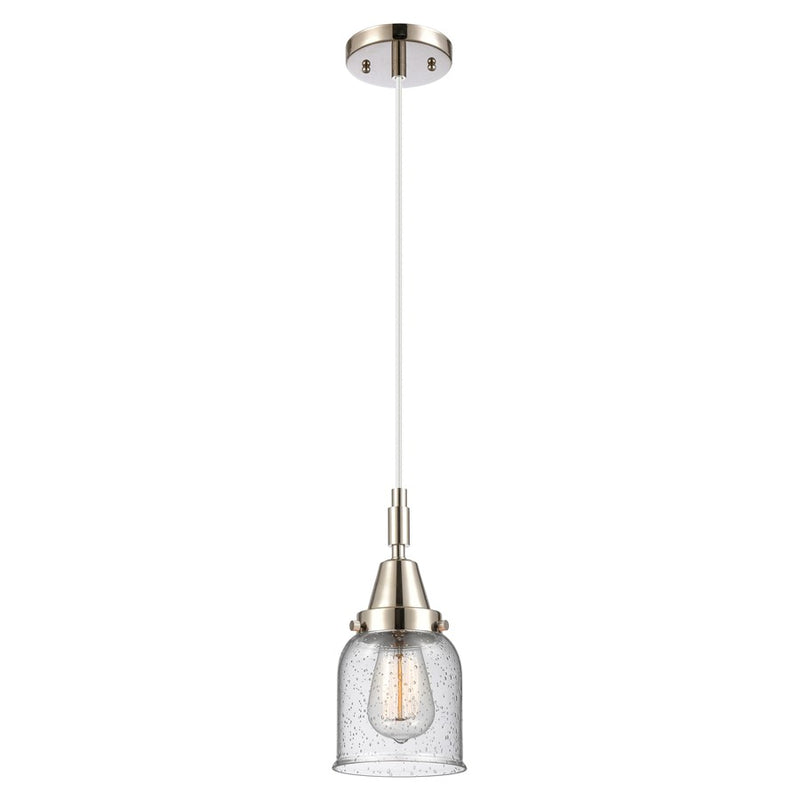 Innovations Caden Bell 5" Cord Mini Pendant, PN/Seedy - 447-1P-PN-G54