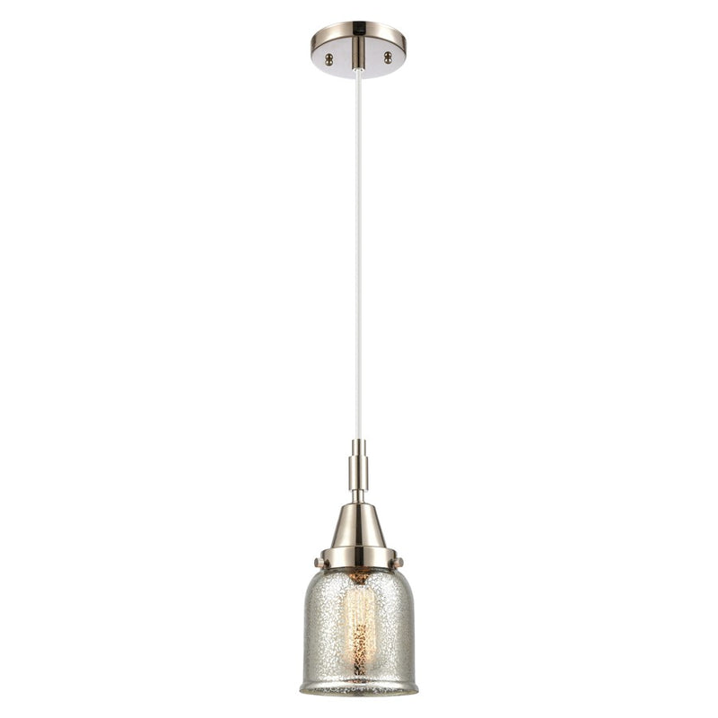 Innovations Caden Bell 5" Cord Mini Pendant, PN/Silver - 447-1P-PN-G58