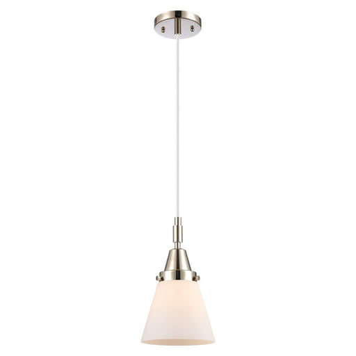 Innovations Caden Cone 6" Cord Mini Pendant, PN/White - 447-1P-PN-G61