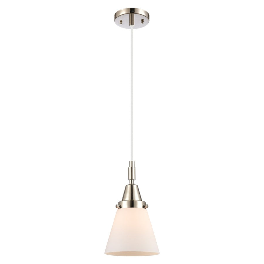 Innovations Caden Cone 6" Cord Mini Pendant, PN/White - 447-1P-PN-G61