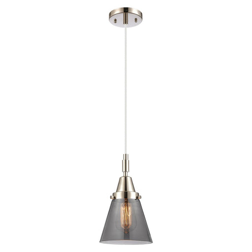 Innovations Caden Cone 6" Cord Mini Pendant, PN/Smoke - 447-1P-PN-G63