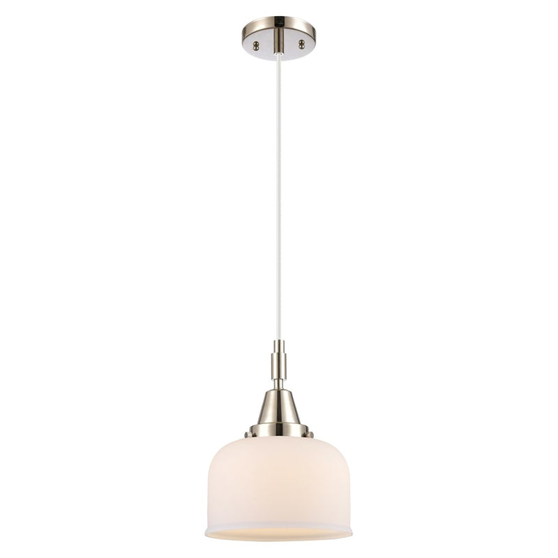 Innovations Caden Bell 8" Cord Mini Pendant, PN/White - 447-1P-PN-G71
