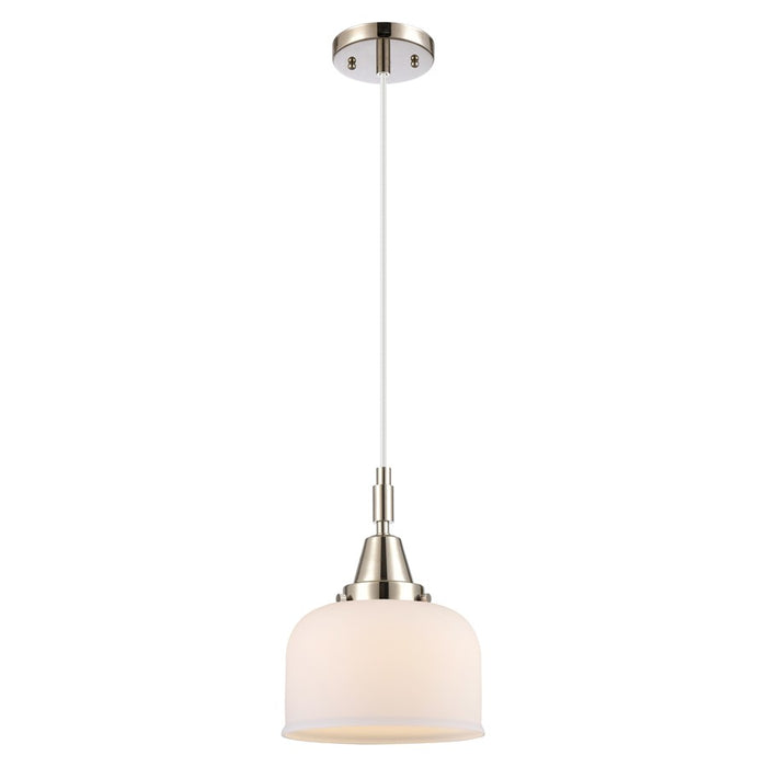 Innovations Caden Bell 8" Cord Mini Pendant, PN/White - 447-1P-PN-G71