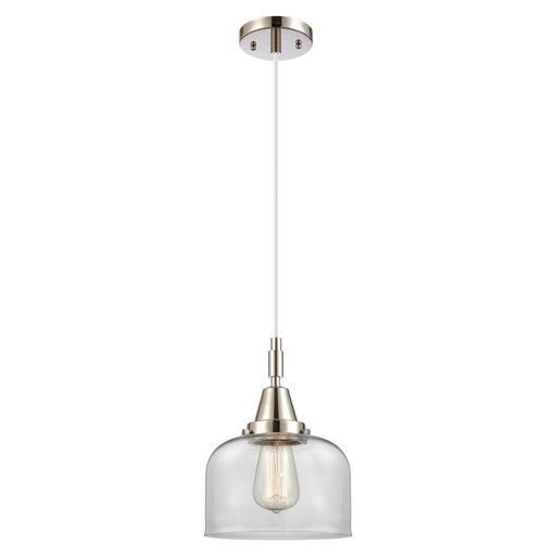 Innovations Caden Bell 8" Cord Mini Pendant, PN/Clear - 447-1P-PN-G72