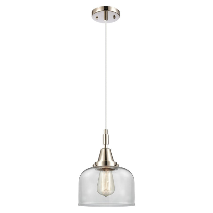 Innovations Caden Bell 8" Cord Mini Pendant, PN/Clear - 447-1P-PN-G72