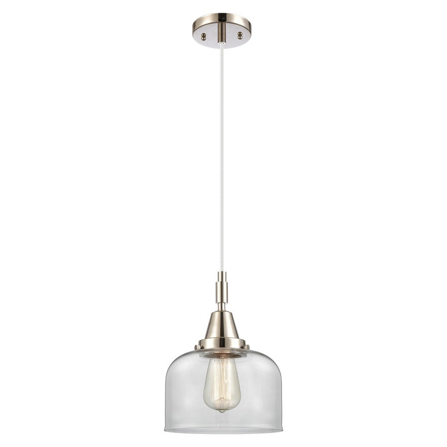 Innovations Caden Bell 8" Cord Mini Pendant, PN/Clear - 447-1P-PN-G72