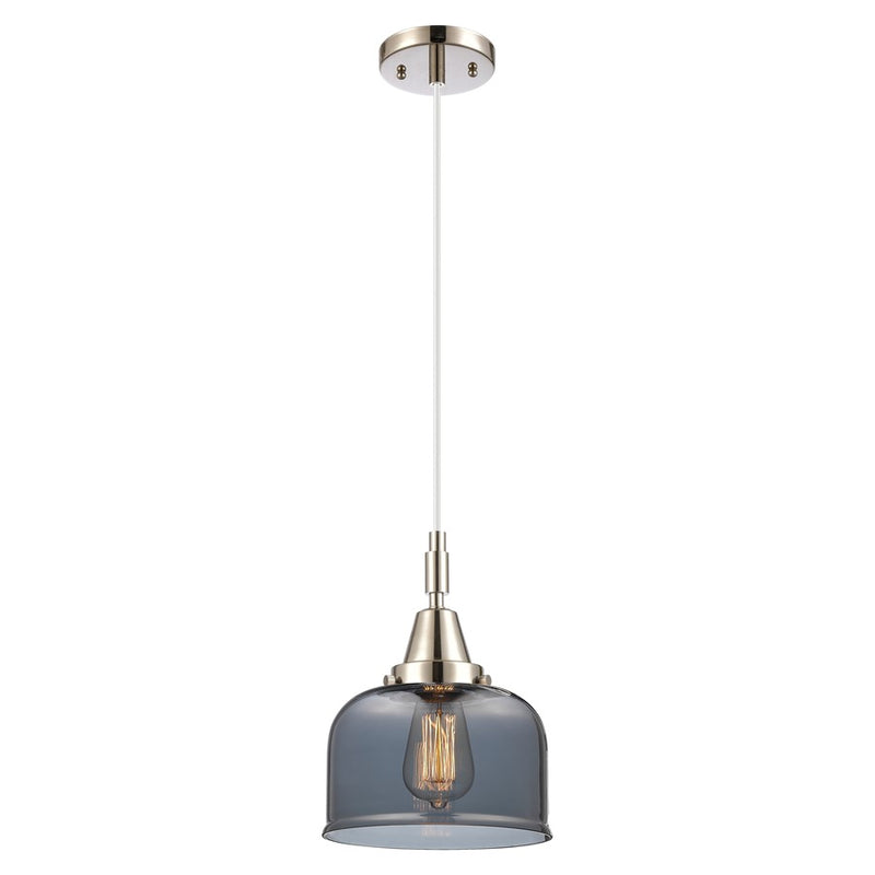 Innovations Caden Bell 8" Cord Mini Pendant, PN/Smoke - 447-1P-PN-G73