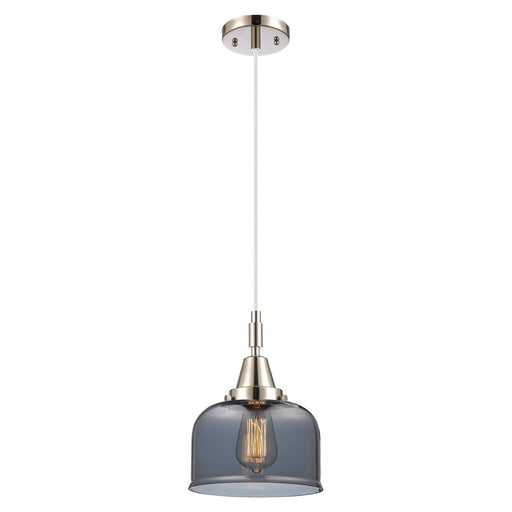 Innovations Caden Bell 8" Cord Mini Pendant, PN/Smoke - 447-1P-PN-G73
