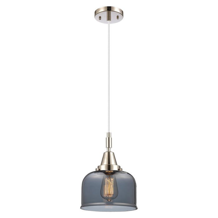 Innovations Caden Bell 8" Cord Mini Pendant, PN/Smoke - 447-1P-PN-G73