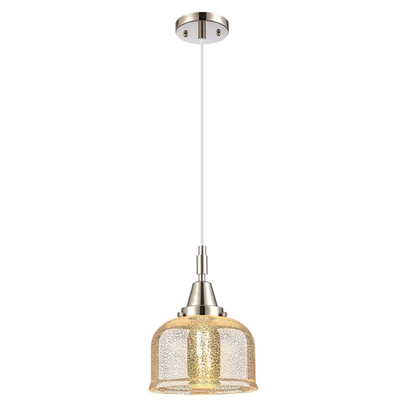 Innovations Caden Bell 8" Cord Mini Pendant, PN/Silver - 447-1P-PN-G78