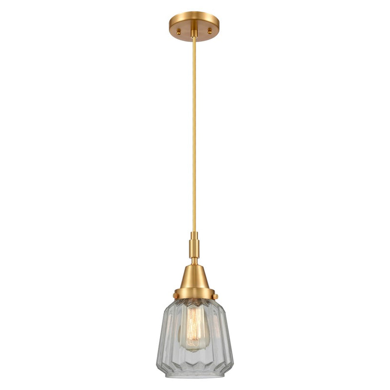 Innovations Caden Chatham 1Lt 7" Cord Mini Pendant, Gold/Clear - 447-1P-SG-G142