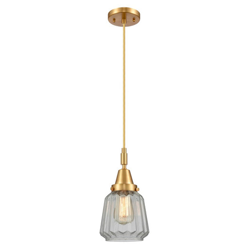 Innovations Caden Chatham 1Lt 7" Cord Mini Pendant, Gold/Clear - 447-1P-SG-G142