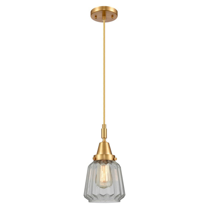 Innovations Caden Chatham 1Lt 7" Cord Mini Pendant, Gold/Clear - 447-1P-SG-G142
