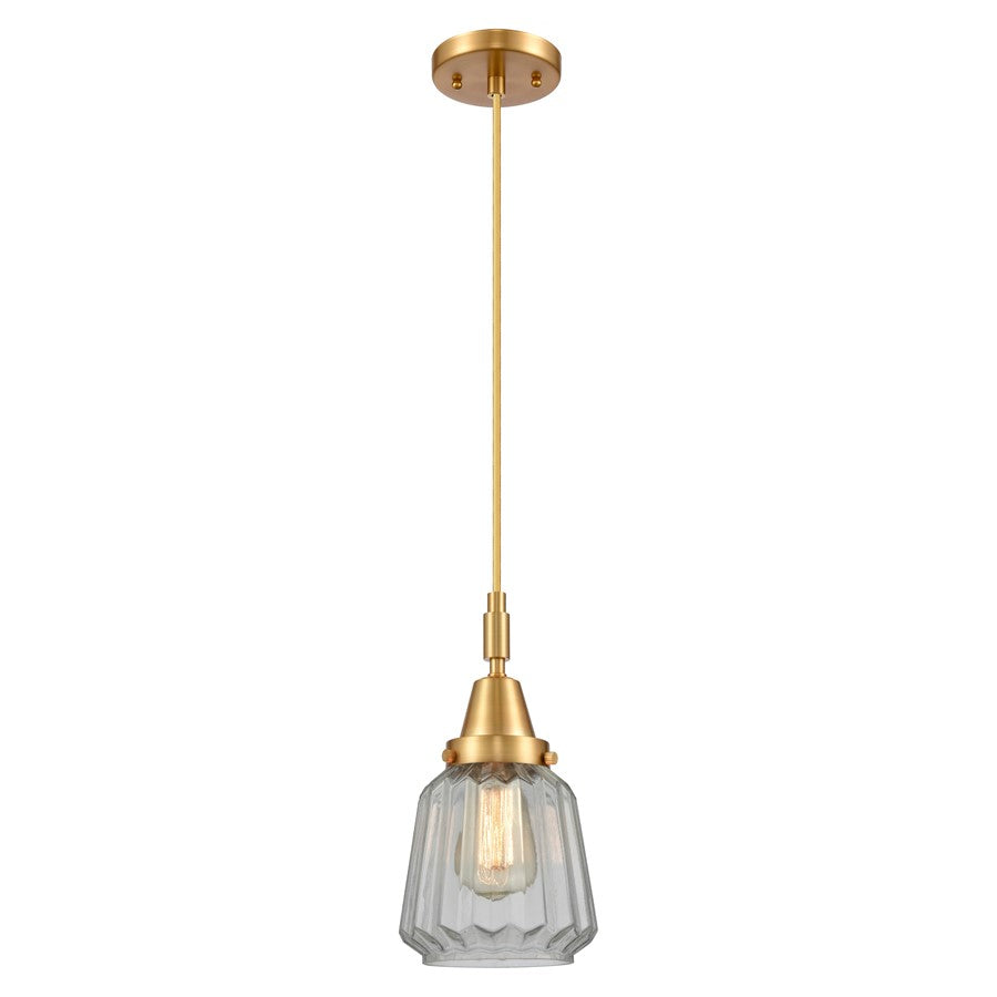 Innovations Caden Chatham 1Lt 7" Cord Mini Pendant, Gold/Clear - 447-1P-SG-G142