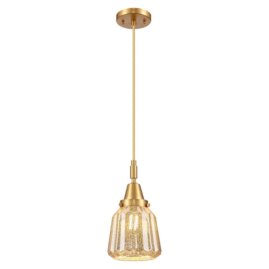 Innovations Caden Chatham 7" Cord Mini Pendant, Gold/Mercury - 447-1P-SG-G146