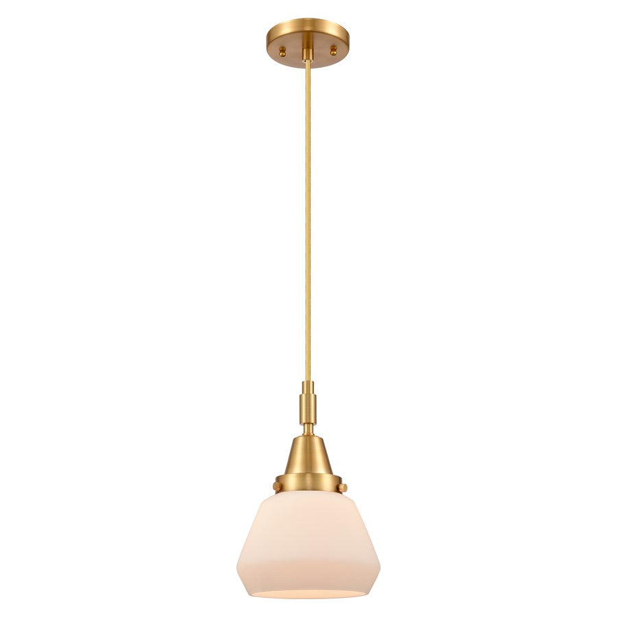 Innovations Caden Fulton 1Lt 7" Cord Mini Pendant, Gold/White - 447-1P-SG-G171