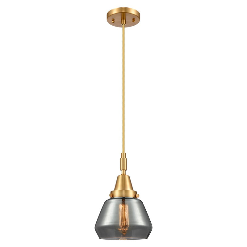 Innovations Caden Fulton 1Lt 7" Cord Mini Pendant, Gold/Smoke - 447-1P-SG-G173