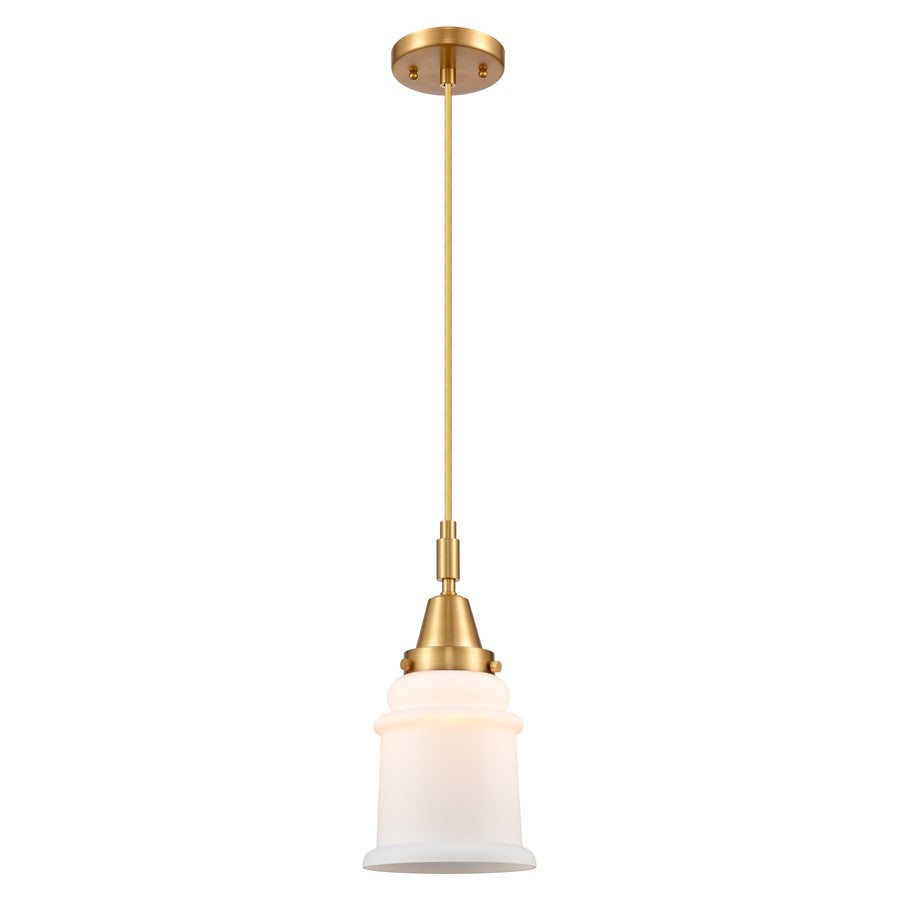 Innovations Caden Canton 1Lt 6" Cord Mini Pendant, Gold/White - 447-1P-SG-G181