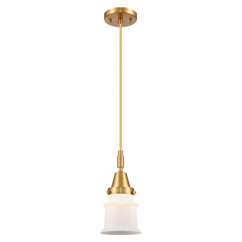Innovations Caden Canton 1Lt 5" Cord Mini Pendant, Gold/White - 447-1P-SG-G181S