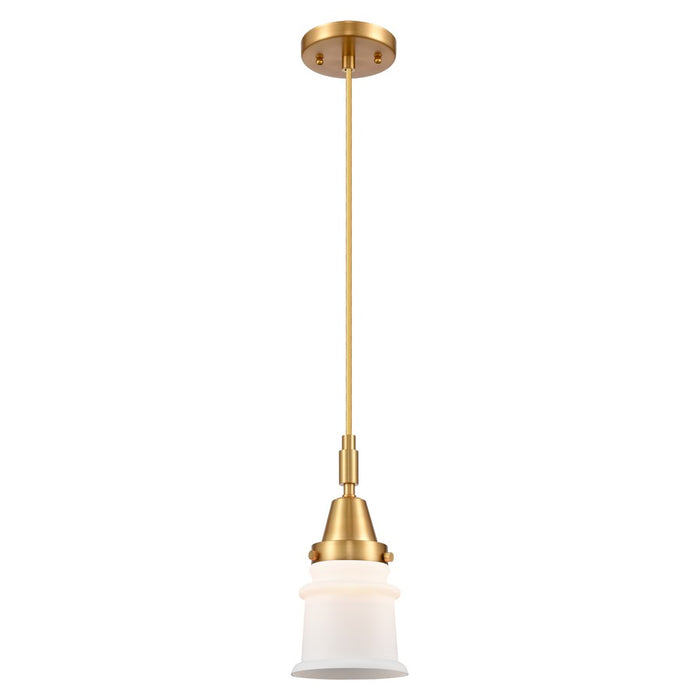 Innovations Caden Canton 1Lt 5" Cord Mini Pendant, Gold/White - 447-1P-SG-G181S