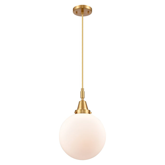 Innovations Caden Beacon 10" Cord Mini Pendant, Gold/White - 447-1P-SG-G201-10