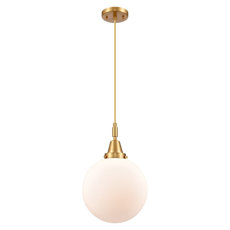 Innovations Caden Beacon 10" Cord Mini Pendant, Gold/White - 447-1P-SG-G201-10