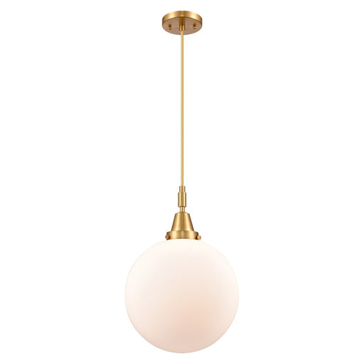 Innovations Caden Beacon 12" Cord Mini Pendant, Gold/White - 447-1P-SG-G201-12