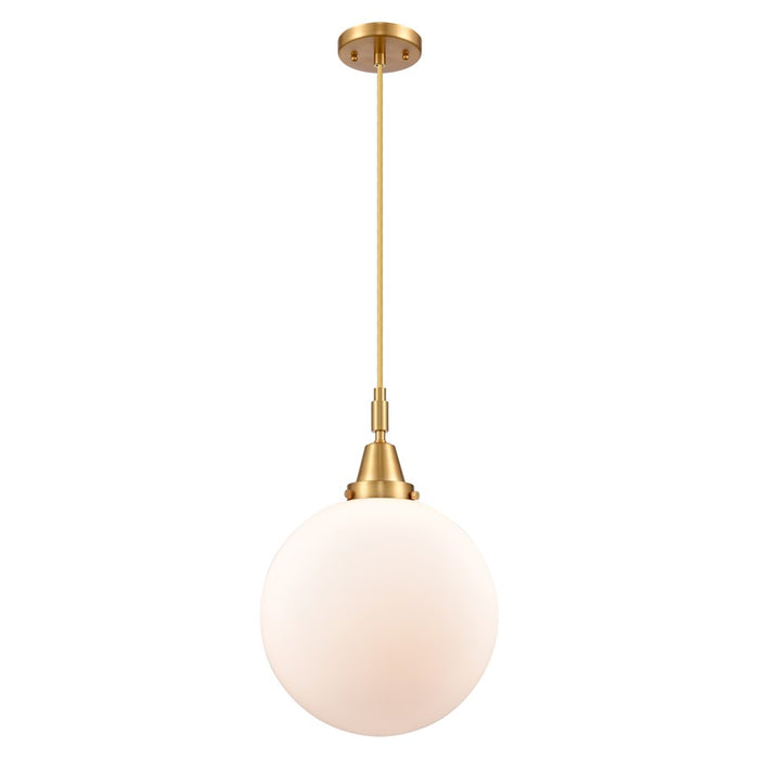 Innovations Caden Beacon 12" Cord Mini Pendant, Gold/White - 447-1P-SG-G201-12