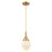 Innovations Caden Beacon 1Lt 6" Cord Mini Pendant, Gold/White - 447-1P-SG-G201-6