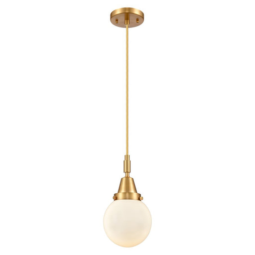 Innovations Caden Beacon 1Lt 6" Cord Mini Pendant, Gold/White - 447-1P-SG-G201-6
