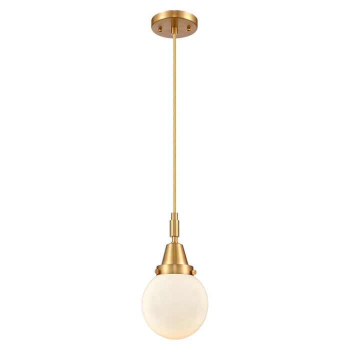 Innovations Caden Beacon 1Lt 6" Cord Mini Pendant, Gold/White - 447-1P-SG-G201-6