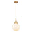 Innovations Caden Beacon 1Lt 8" Cord Mini Pendant, Gold/White - 447-1P-SG-G201-8
