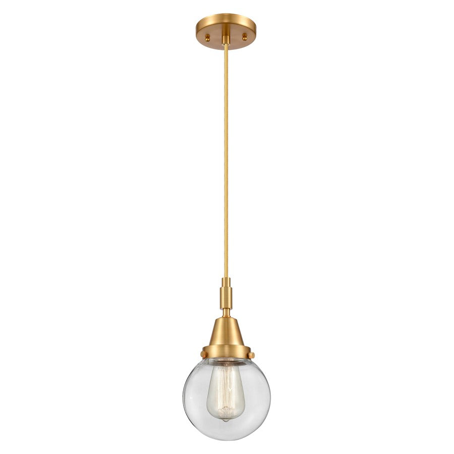 Innovations Caden Beacon 1Lt 6" Cord Mini Pendant, Gold/Clear - 447-1P-SG-G202-6