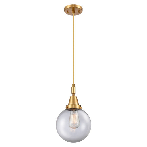 Innovations Caden Beacon 1Lt 8" Cord Mini Pendant, Gold/Clear - 447-1P-SG-G202-8