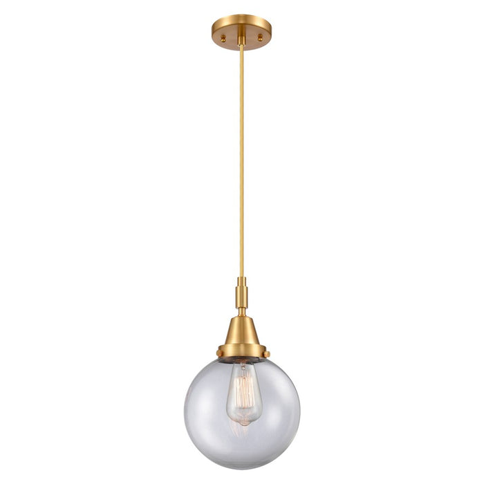 Innovations Caden Beacon 1Lt 8" Cord Mini Pendant, Gold/Clear - 447-1P-SG-G202-8