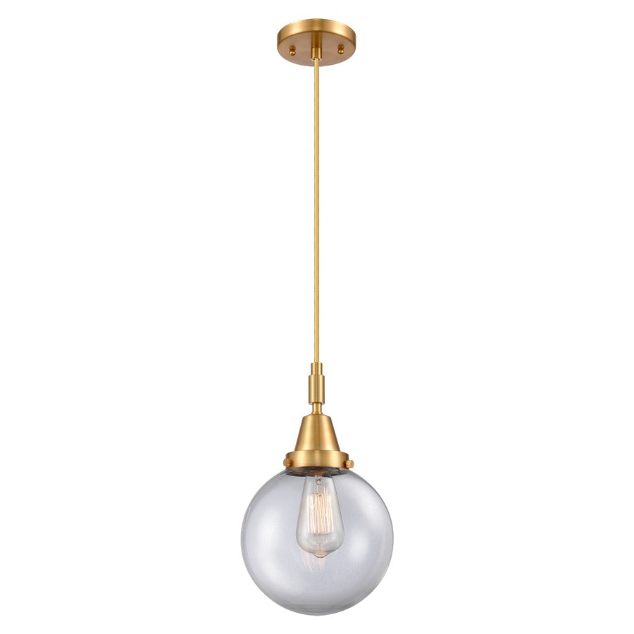 Innovations Caden Beacon 1Lt 8" Cord Mini Pendant, Gold/Clear - 447-1P-SG-G202-8