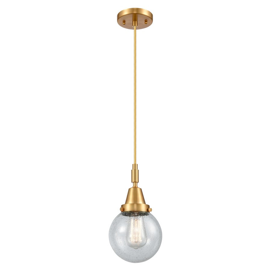 Innovations Caden Beacon 1Lt 6" Cord Mini Pendant, Gold/Seedy - 447-1P-SG-G204-6