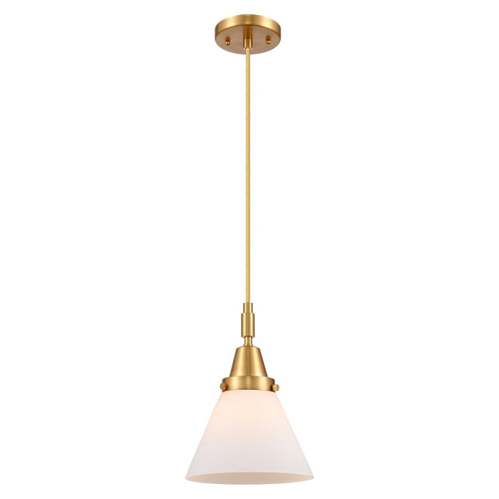Innovations Caden Cone 1Lt 8" Cord Mini Pendant, Gold/White - 447-1P-SG-G41