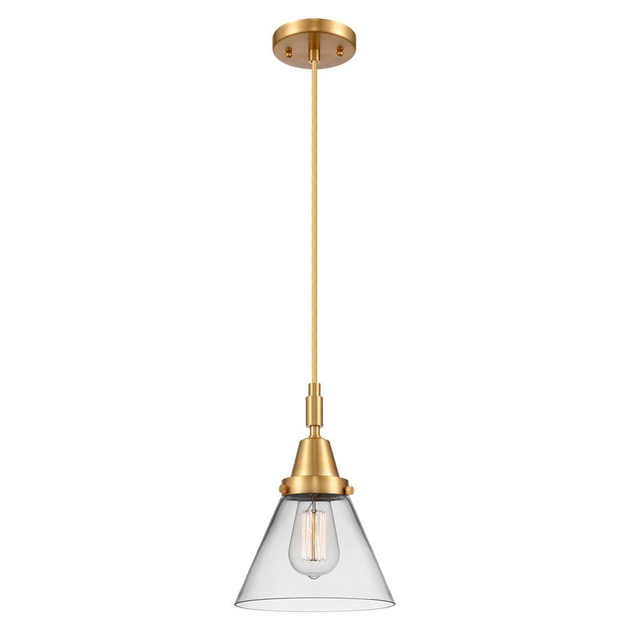 Innovations Caden Cone 1Lt 8" Cord Mini Pendant, Gold/Clear - 447-1P-SG-G42