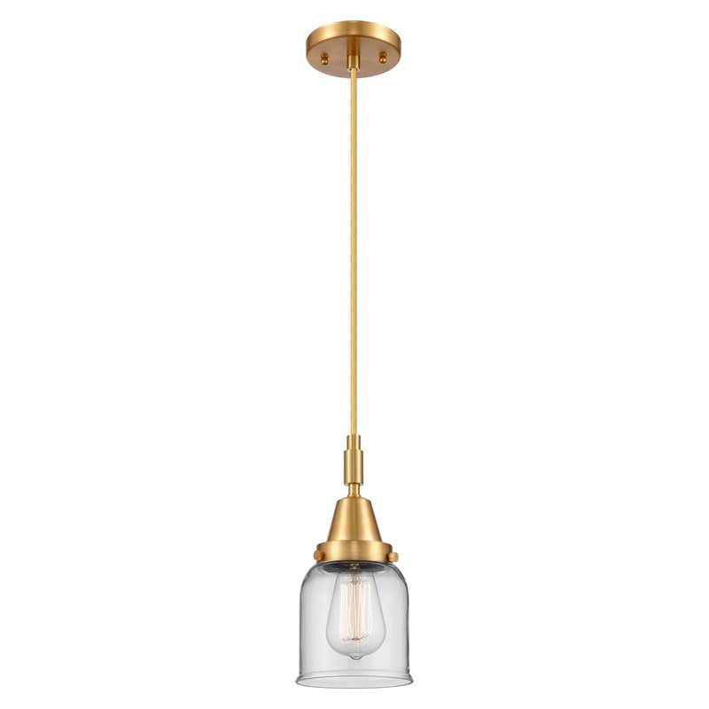 Innovations Caden Bell 1Lt 5" Cord Mini Pendant, Gold/Clear - 447-1P-SG-G52